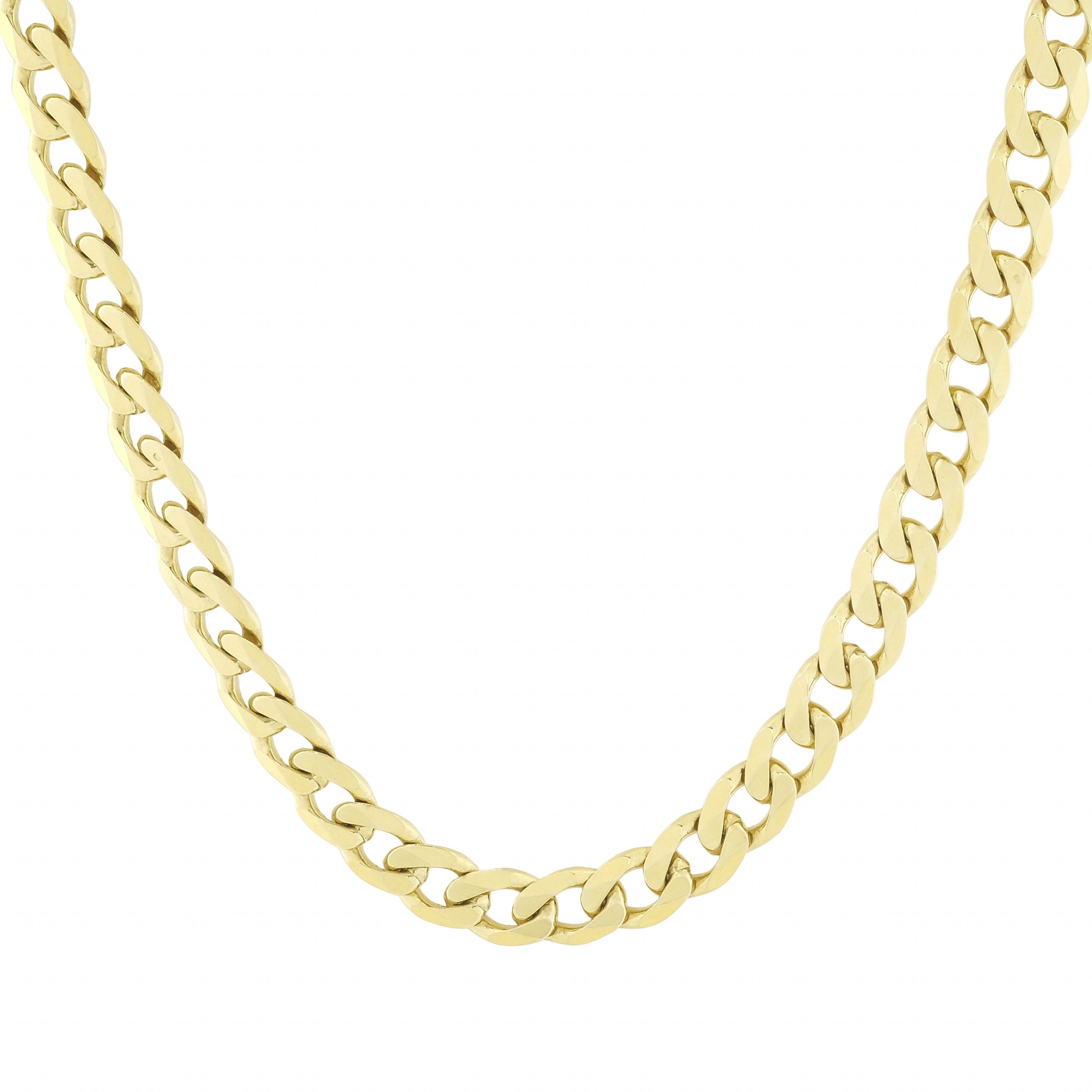 9ct Yellow Gold Curb Chain 18" 8mm
