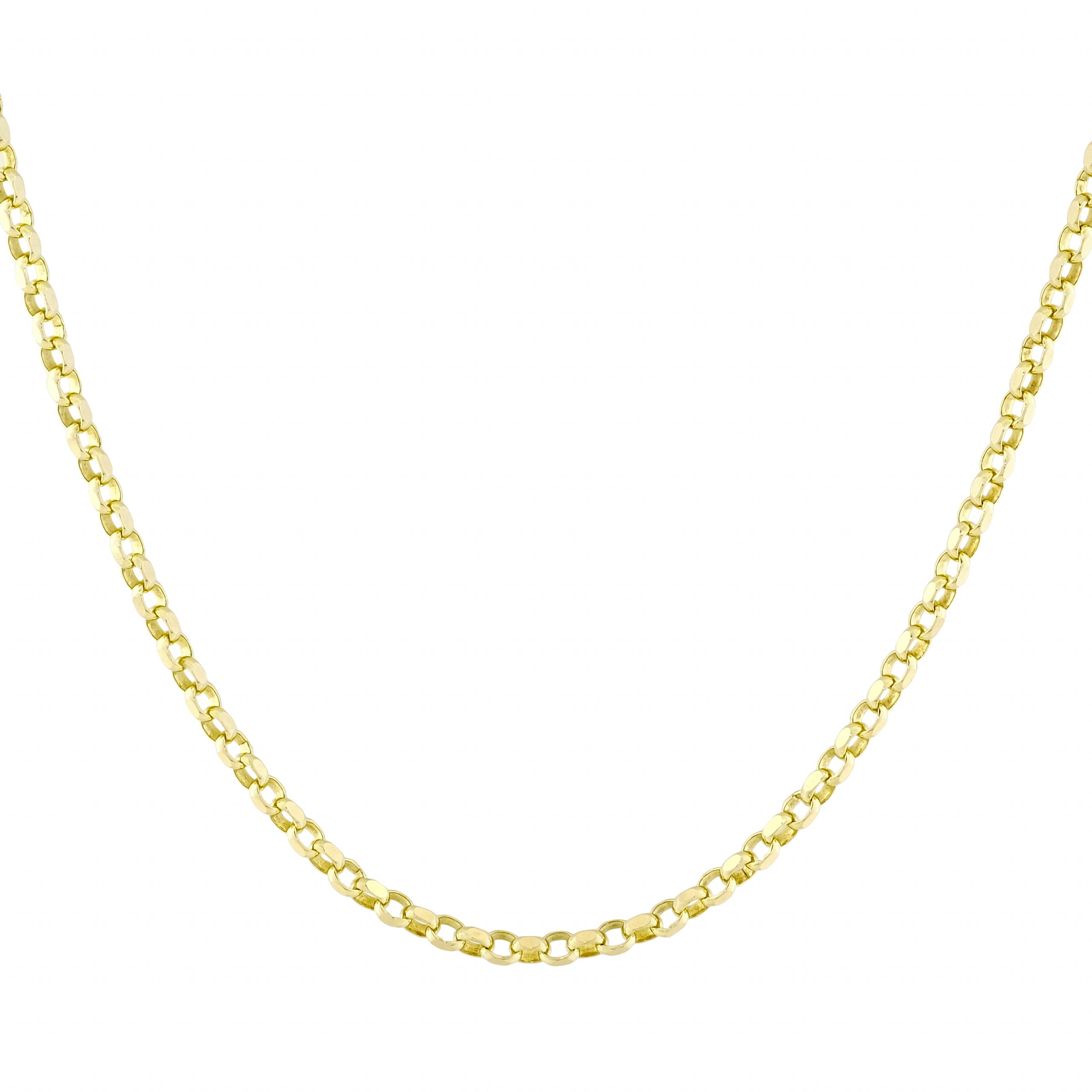 9ct Yellow Gold Belcher Chain 22" 3mm
