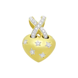 9ct Yellow Gold 0.12ct Diamond Heart Pendant