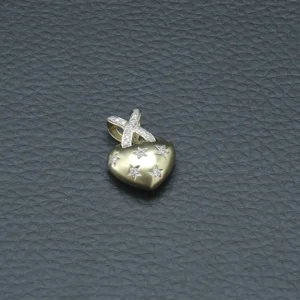 9ct Yellow Gold 0.12ct Diamond Heart Pendant