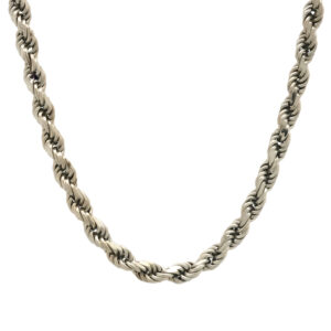 9ct White Gold Rope Chain 24″ 6.5mm