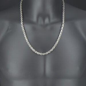 9ct White Gold Rope Chain 24″ 6.5mm