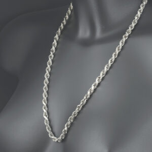 9ct White Gold Rope Chain 24″ 6.5mm
