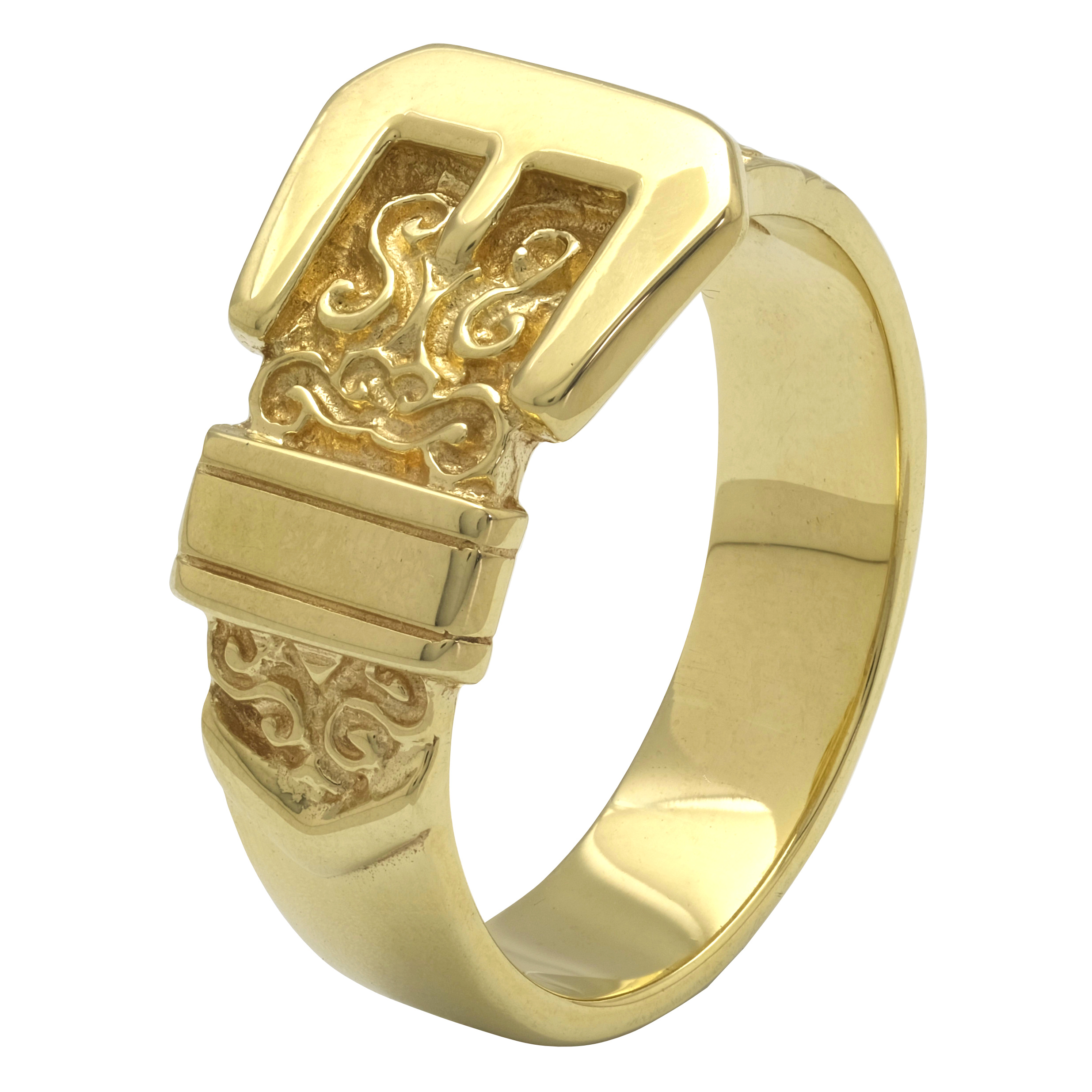 9ct Yellow Gold Buckle Ring
