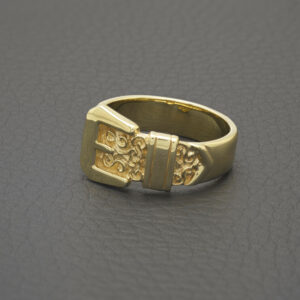 9ct Yellow Gold Buckle Ring