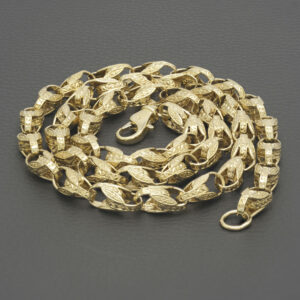 9ct Yellow Gold Tulip Chain 30&#8243; 8mm