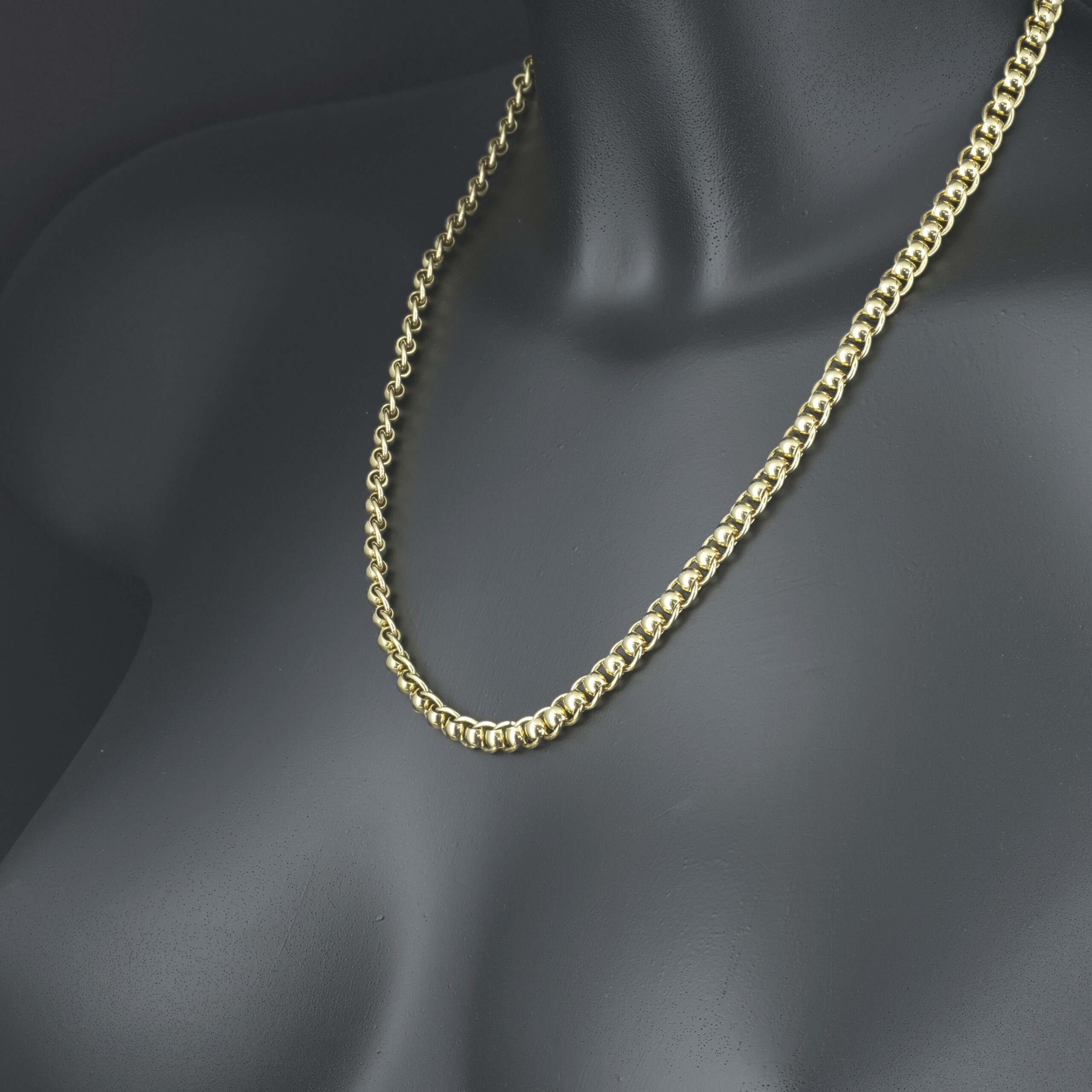 9ct Yellow Gold Roller Ball Chain 20.5″ 6mm - Image 3