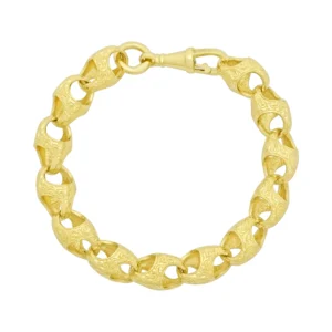 9ct Yellow Gold Acorn Bracelet 6” 9mm