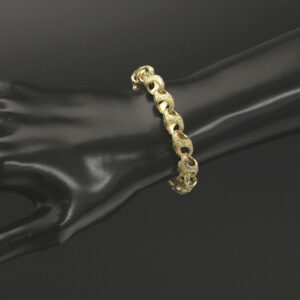 9ct Yellow Gold Acorn Bracelet 6&#8221; 9mm