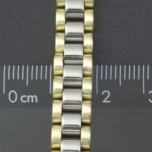 9ct Yellow &#038; White Gold Watch Strap Bracelet 5.5&#8221; 8.5mm
