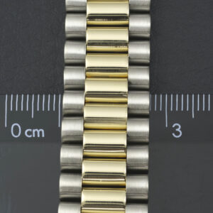 9ct Yellow & White Gold Watch Strap Bracelet 8.5″ 16.5mm