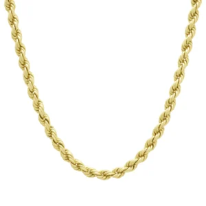 9ct Yellow Gold Rope Chain 24.5″ 4.5mm