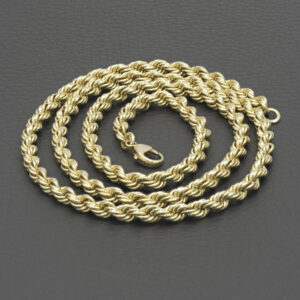 9ct Yellow Gold Rope Chain 24.5&#8243; 4.5mm