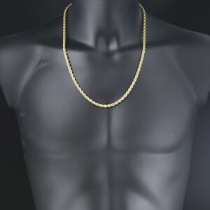 9ct Yellow Gold Rope Chain 24.5&#8243; 4.5mm