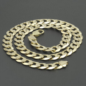 9ct Yellow Gold Curb Chain 22&#8221; 12mm