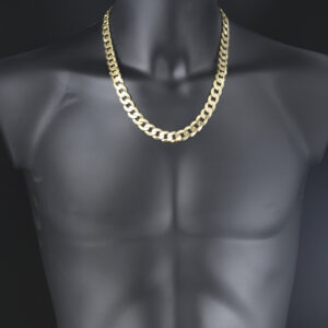 9ct Yellow Gold Curb Chain 22&#8221; 12mm