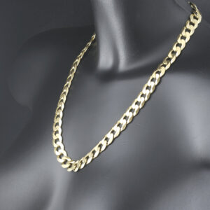 9ct Yellow Gold Curb Chain 22&#8221; 12mm