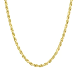 9ct Yellow Gold Diamond Cut Rope Chain 28″ 3mm