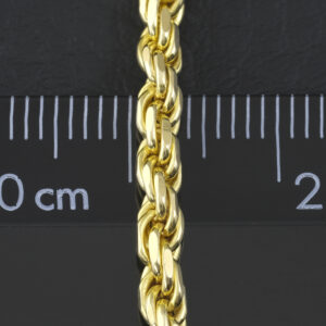 9ct Yellow Gold Diamond Cut Rope Chain 28&#8243; 3mm