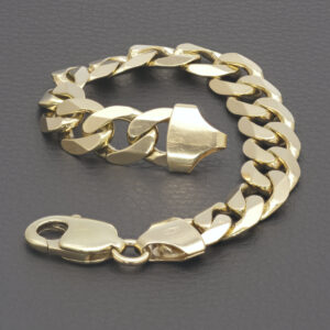 9ct Yellow Gold Curb Bracelet 8.5&#8243; 13mm