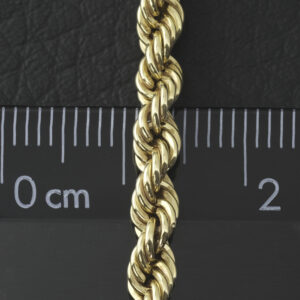 9ct Yellow Gold Rope Bracelet 7″ 4mm