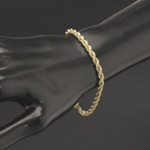 9ct Yellow Gold Rope Bracelet 7″ 4mm