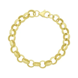 9ct Yellow Gold Patterned Belcher Bracelet 6.5″ 7.5mm