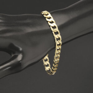 9ct Yellow Gold Curb Bracelet 8&#8243; 8mm
