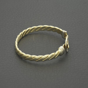 9ct Yellow Gold Gemstone Loop Bangle