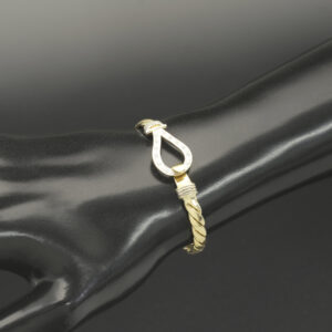 9ct Yellow Gold Gemstone Loop Bangle