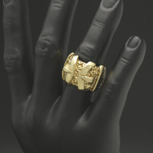 9ct Yellow Gold Buckle Ring