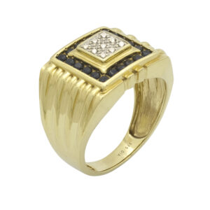 9ct Yellow Gold 0.05ct Diamond Signet Ring