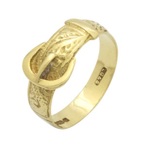 9ct Yellow Gold Buckle Ring