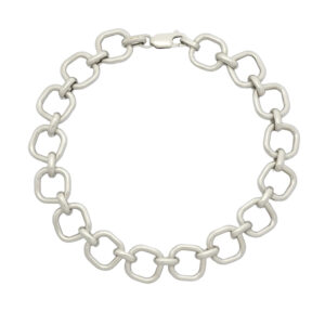 9ct White Gold Fancy Link Bracelet 8.5” 11mm