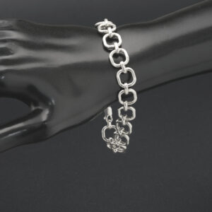 9ct White Gold Fancy Link Bracelet 8.5&#8221; 11mm