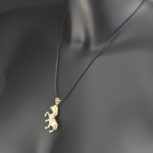 9ct Yellow Gold Gemstone Horse Pendant