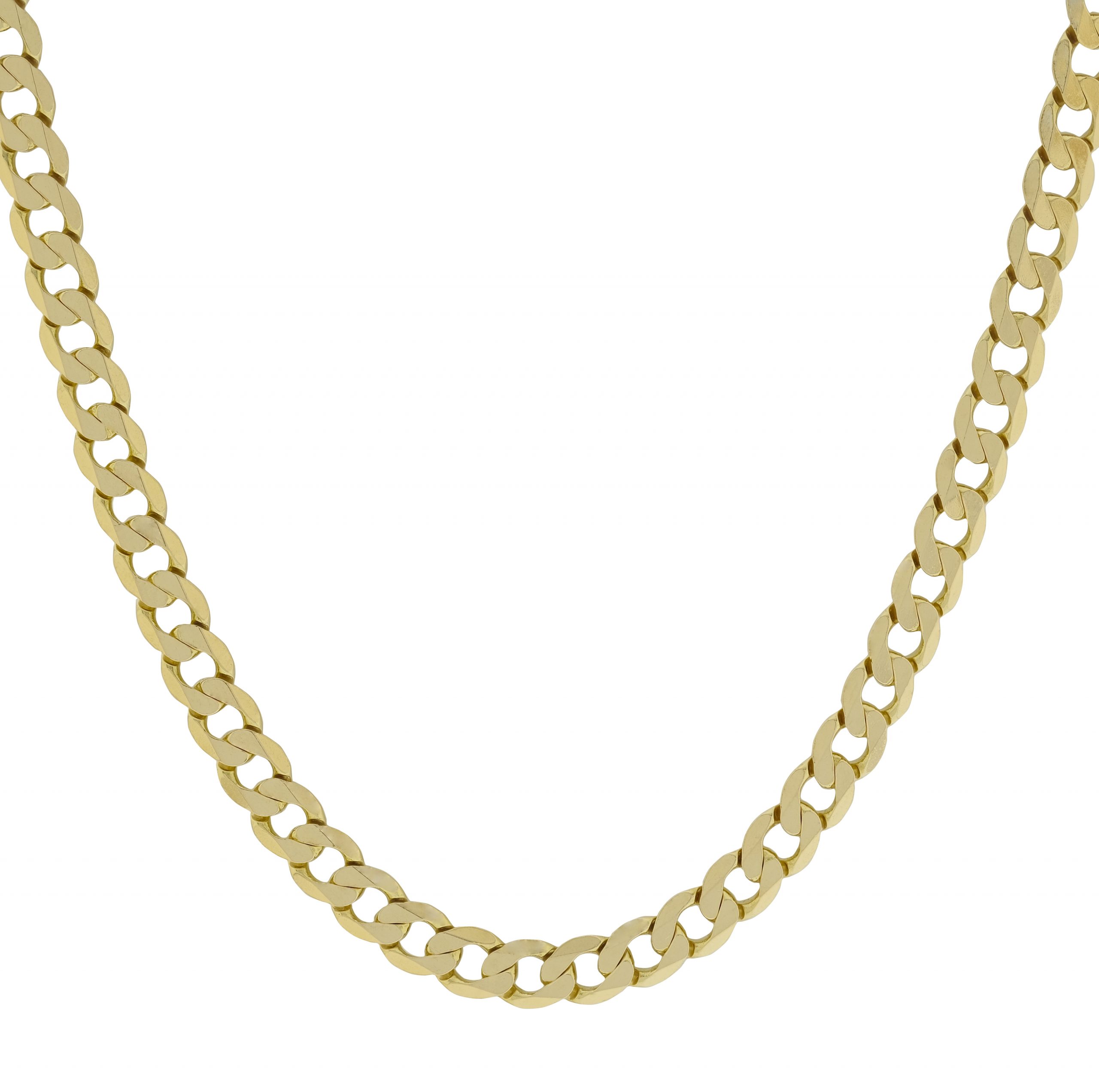 9ct Yellow Gold Curb Chain 16.5″ 7mm