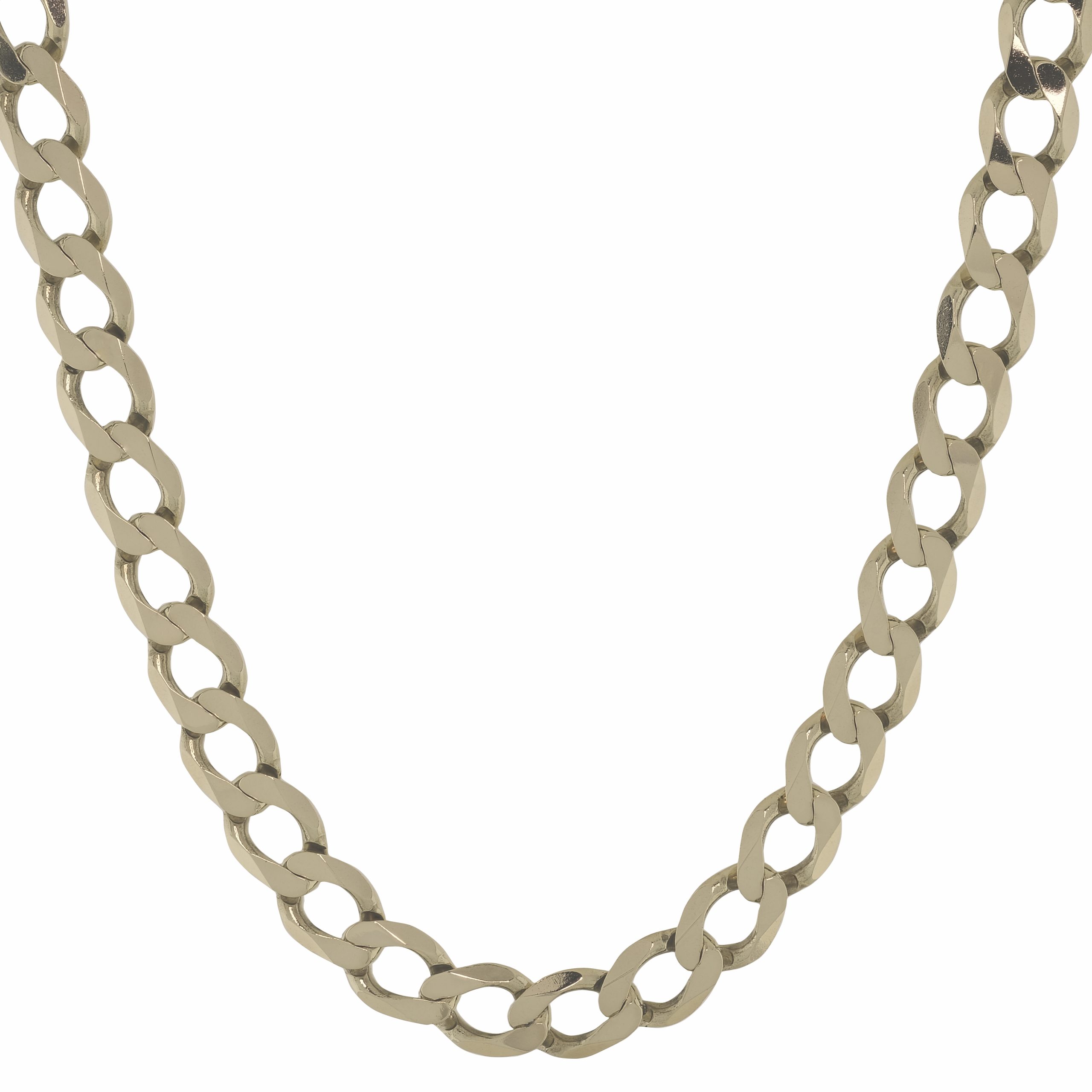 9ct Yellow Gold Curb Chain 21.5" 14mm