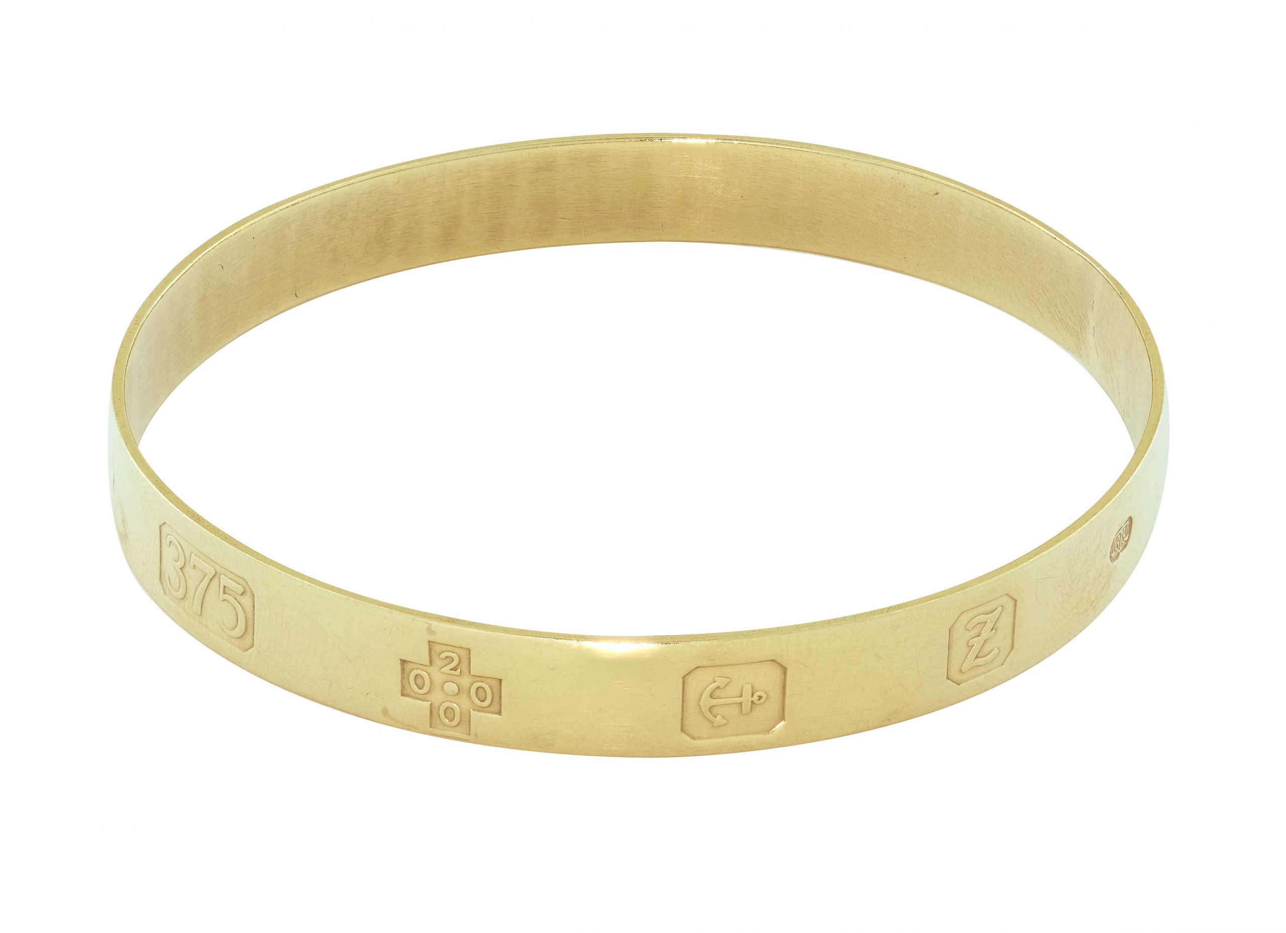 9ct Yellow Gold Solid Hallmark Bangle