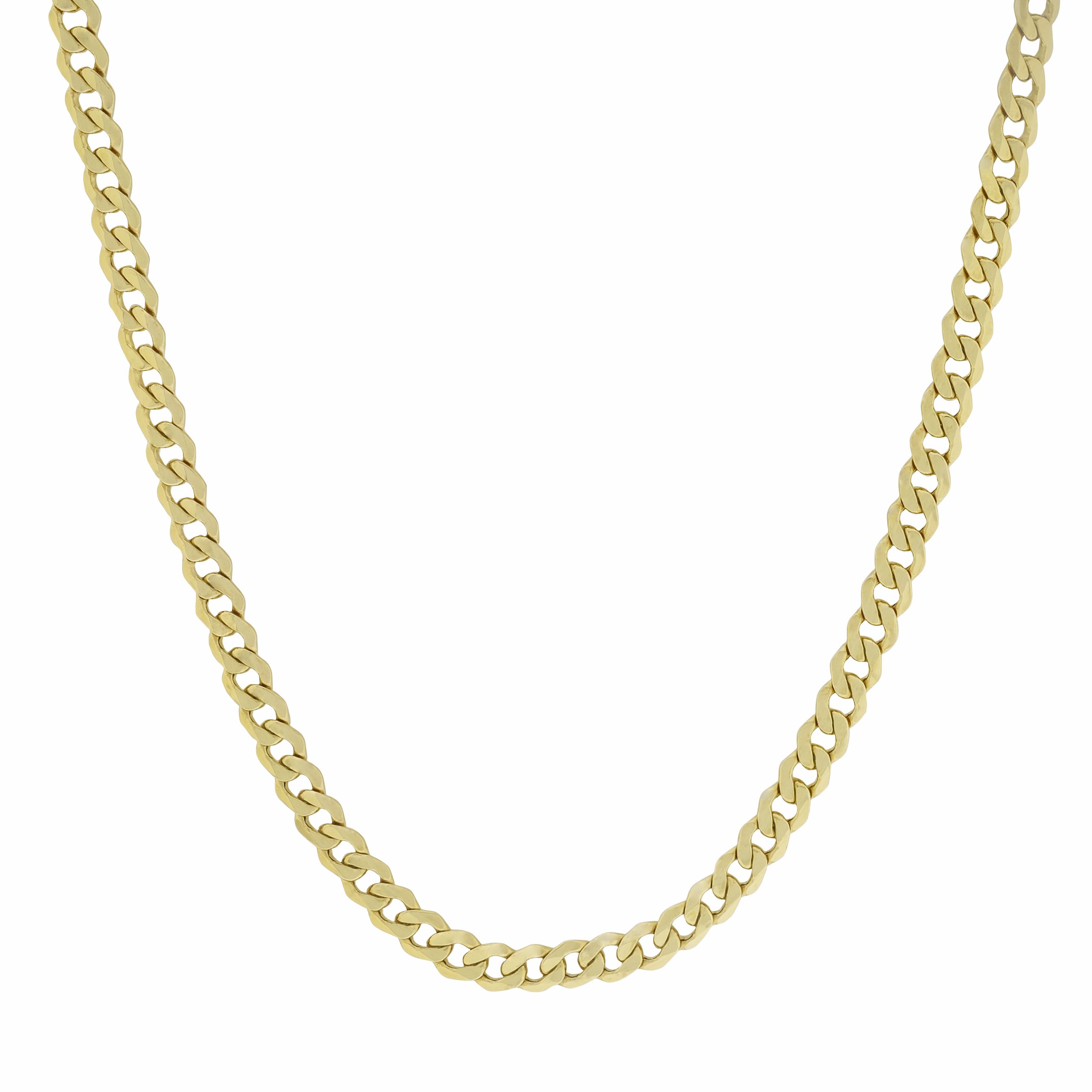 9ct Yellow Gold Hollow Curb Chain 22" 6mm