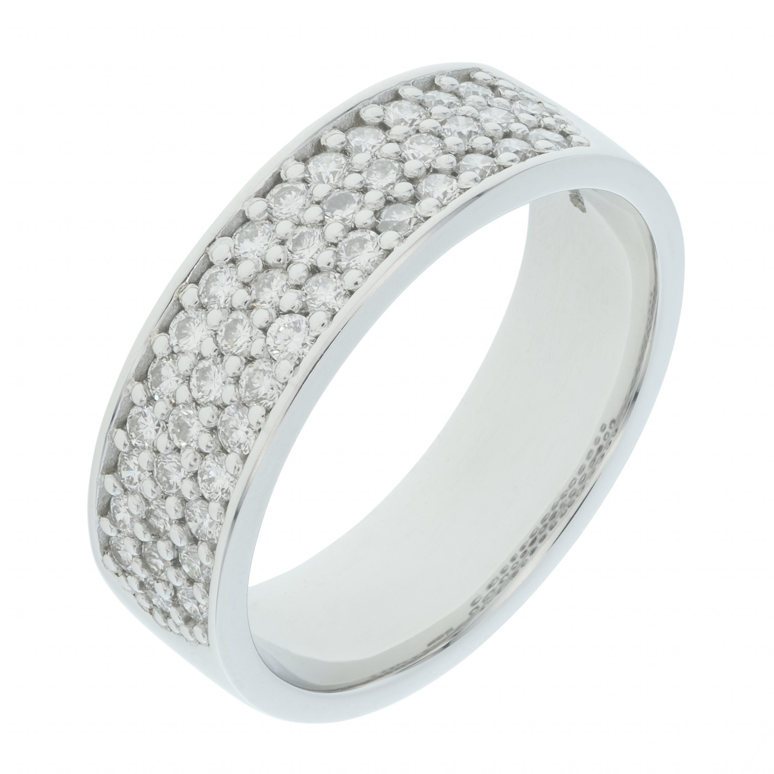 9ct White Gold 0.85ct Diamond Men’s Ring - T