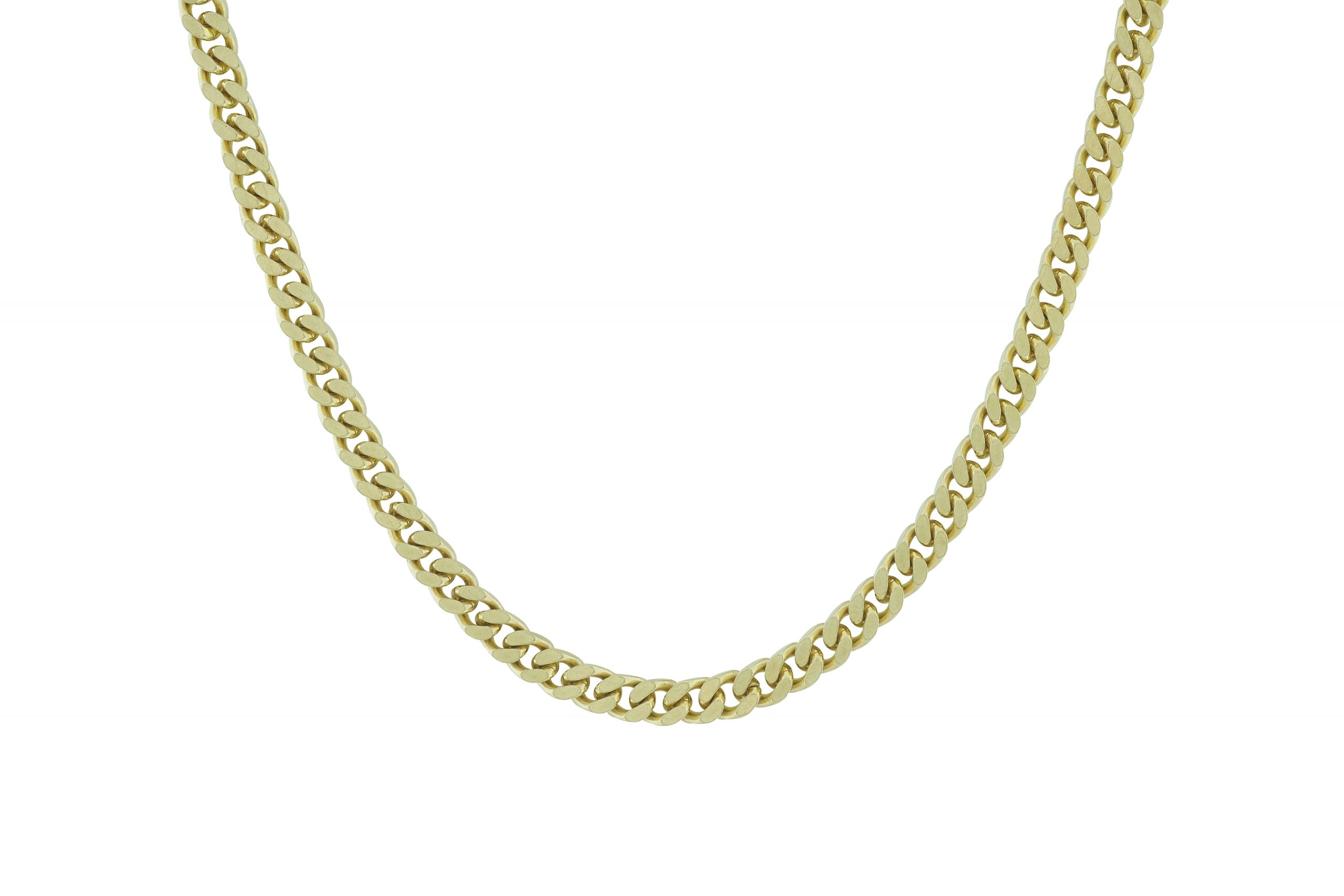 9ct Yellow Gold Curb Chain 28" 4.5mm