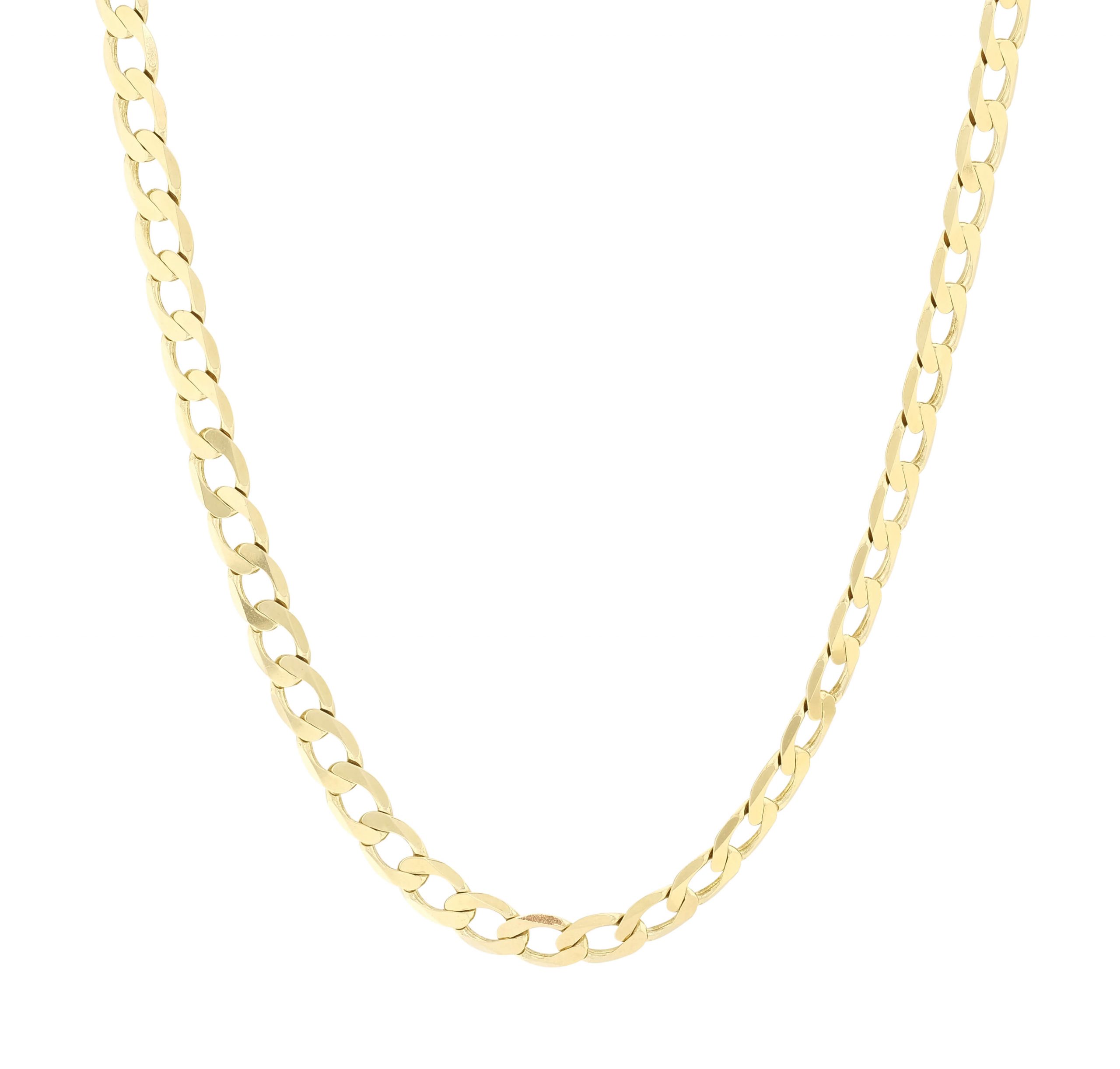 9ct Yellow Gold Curb Chain 20" 7.5mm