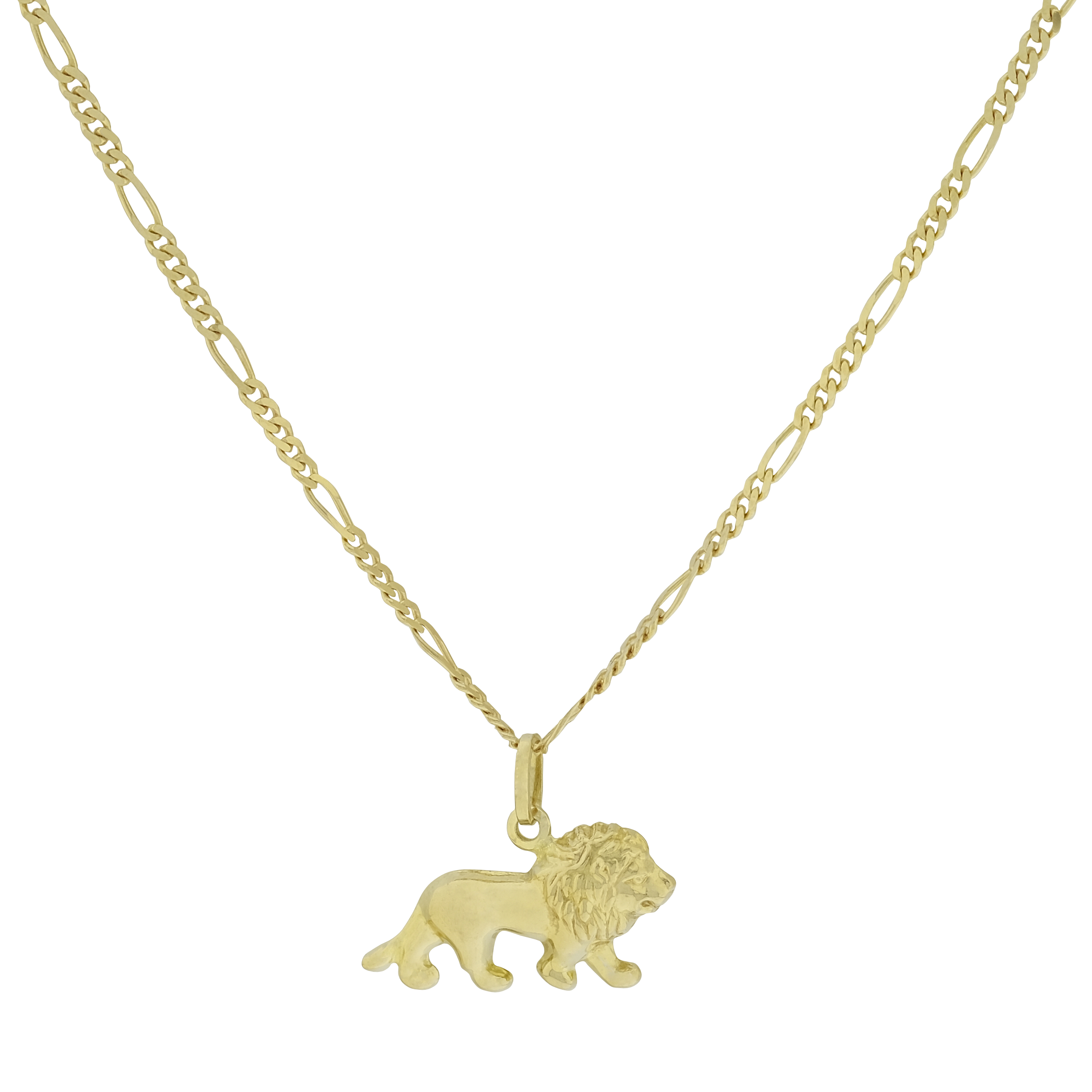 9ct Yellow Gold Lion Pendant & Chain