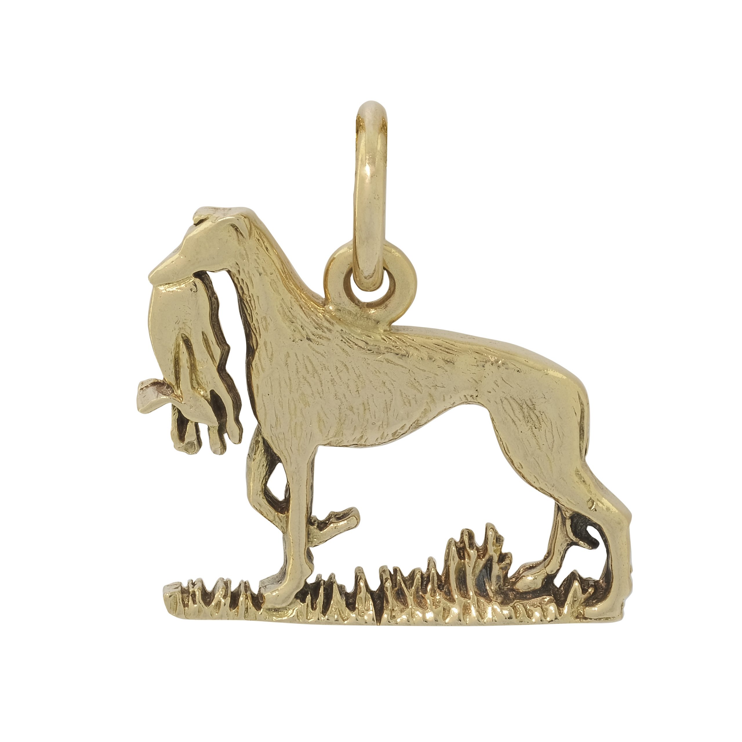 9ct Yellow Gold Lurcher Pendant
