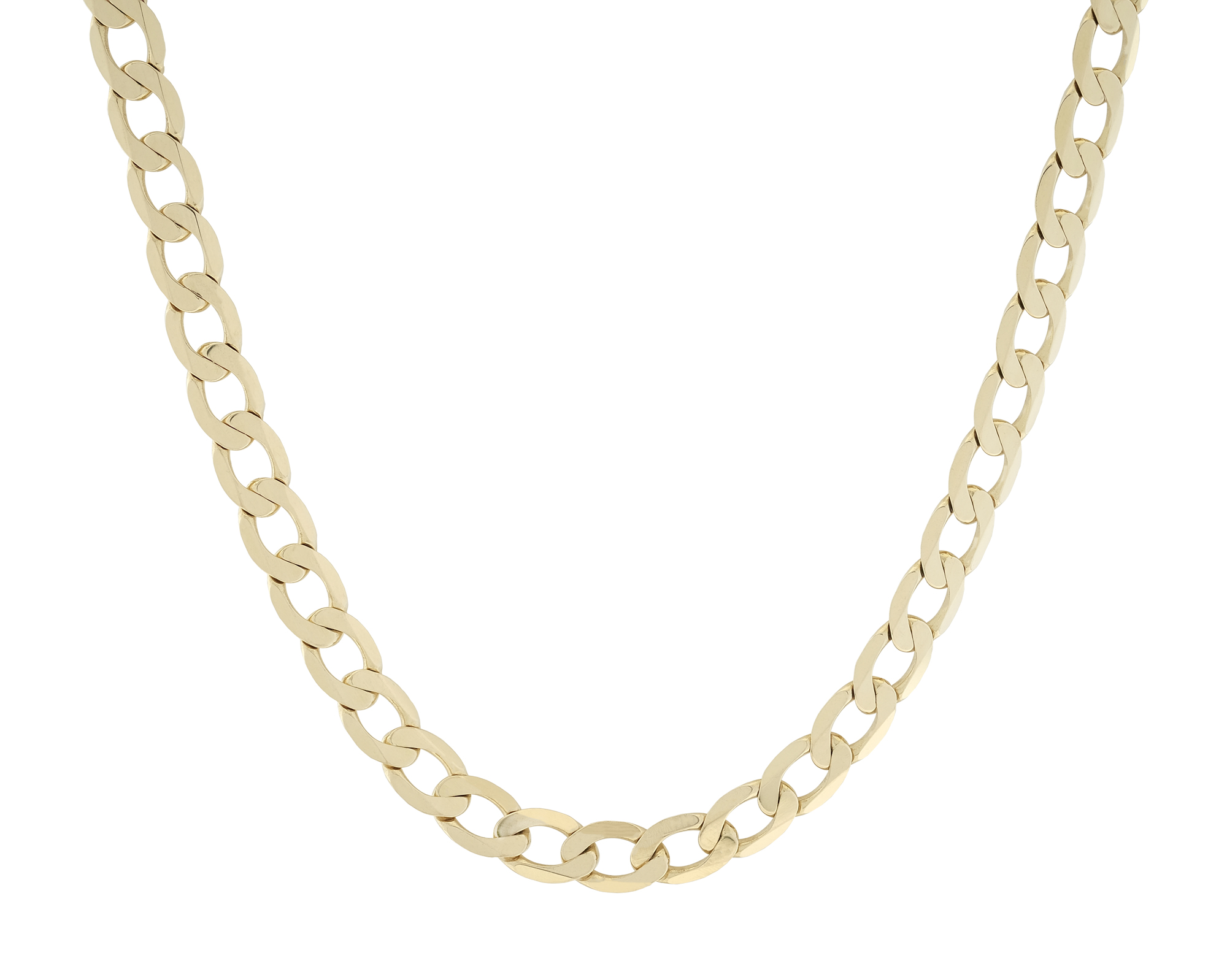 9ct Yellow Gold Curb Chain 20" 7.5mm