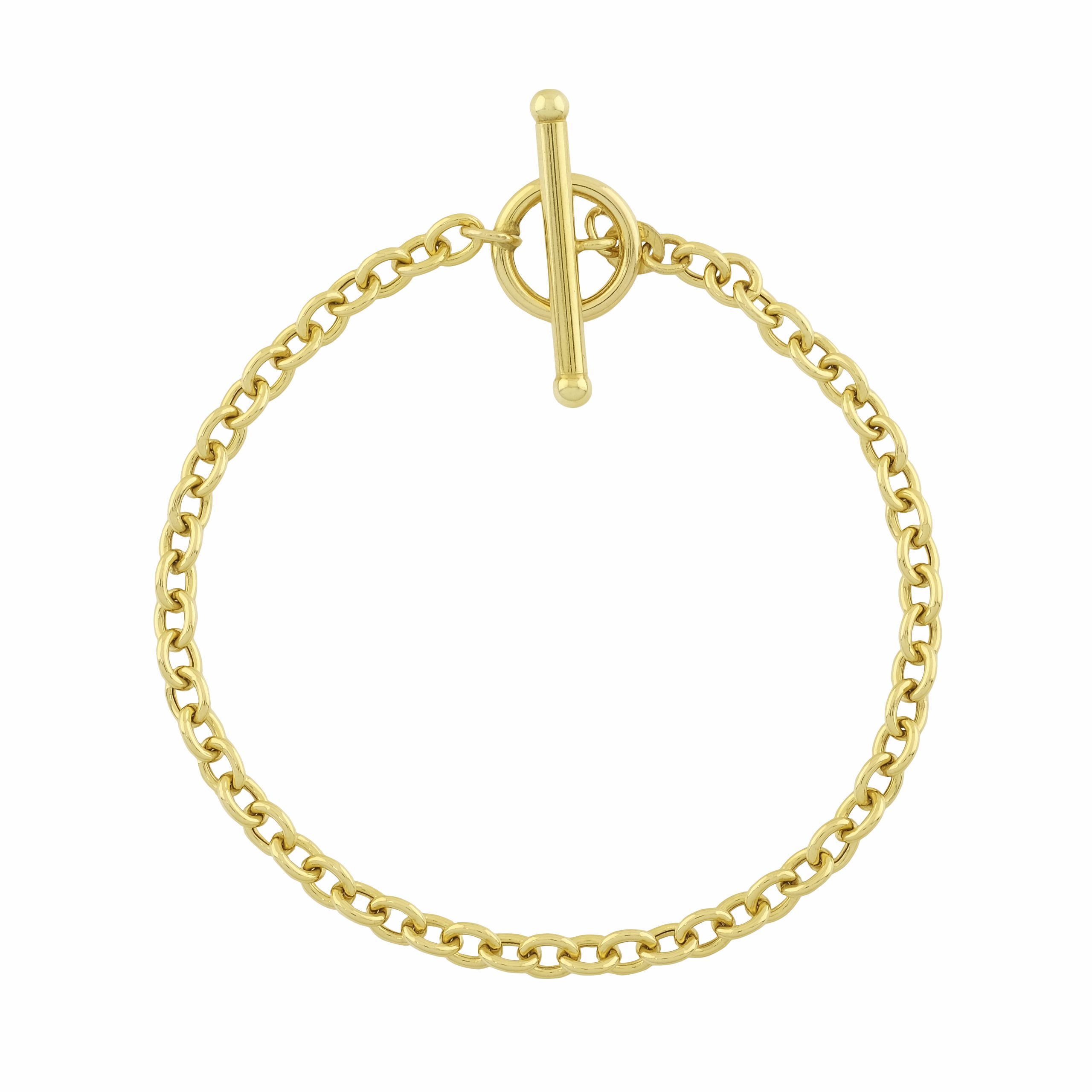 9ct Yellow Gold T-bar Bracelet 7.5" 4mm