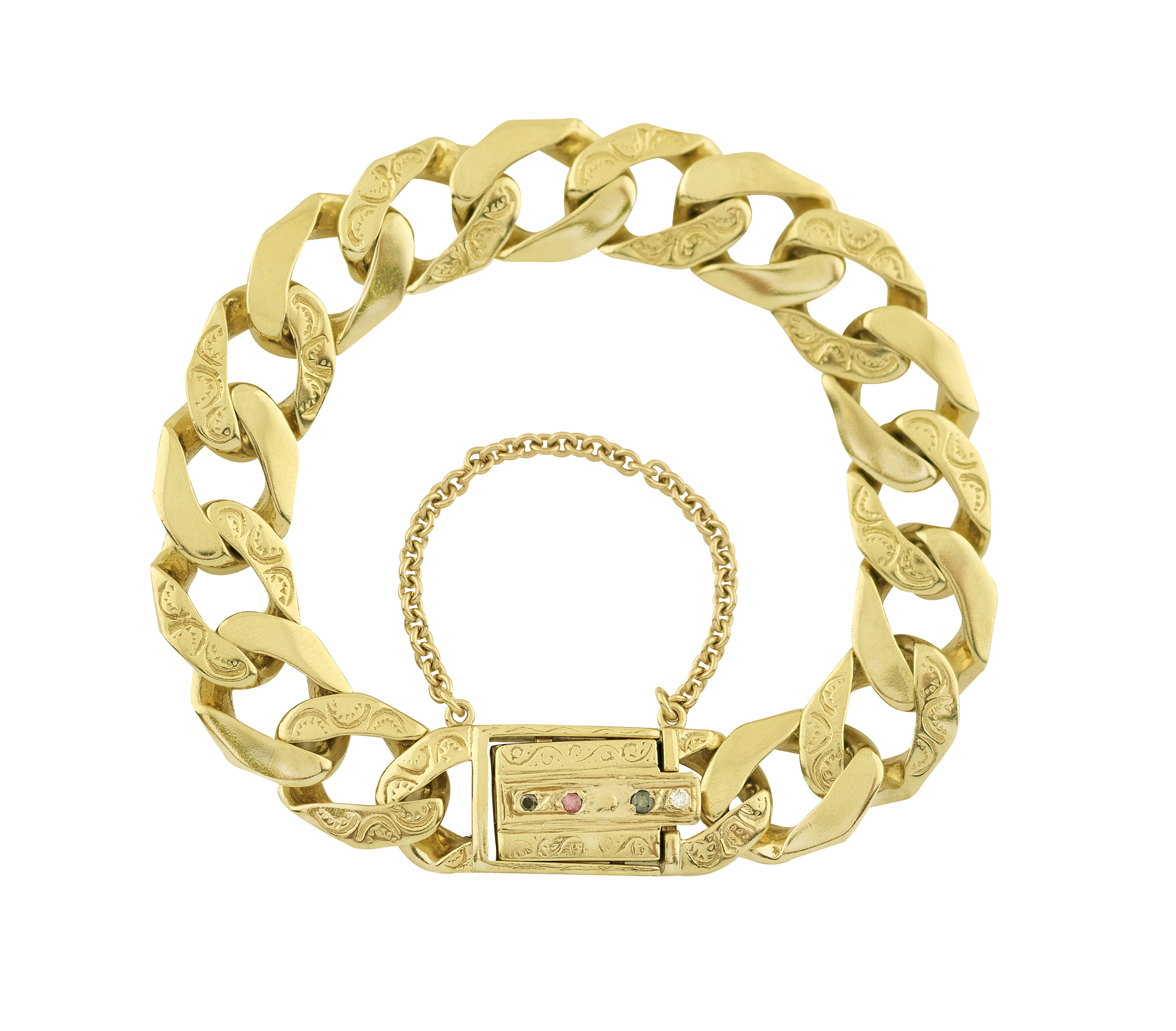 9ct Yellow Gold Curb Bracelet 9″ 13.5mm