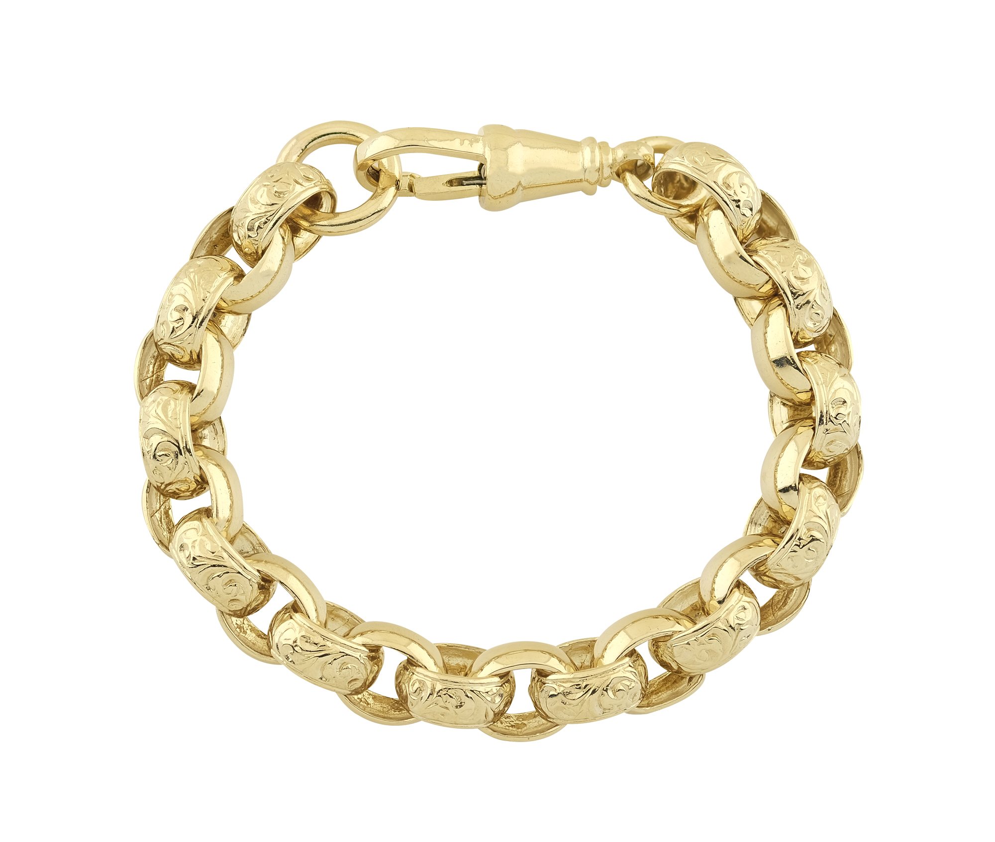 9ct Yellow Gold Belcher Bracelet 8.25" 10mm