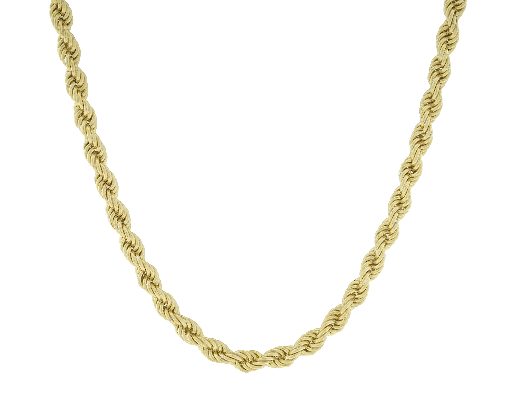 9ct Yellow Gold Solid Rope Chain 24" 6mm
